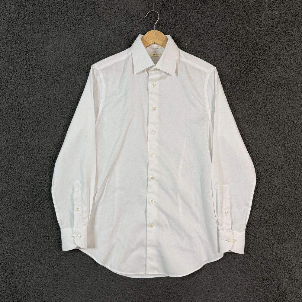 Suitsupply Dress Shirt Mens 15 White Slim Fit Spread Collar Traveller Formal